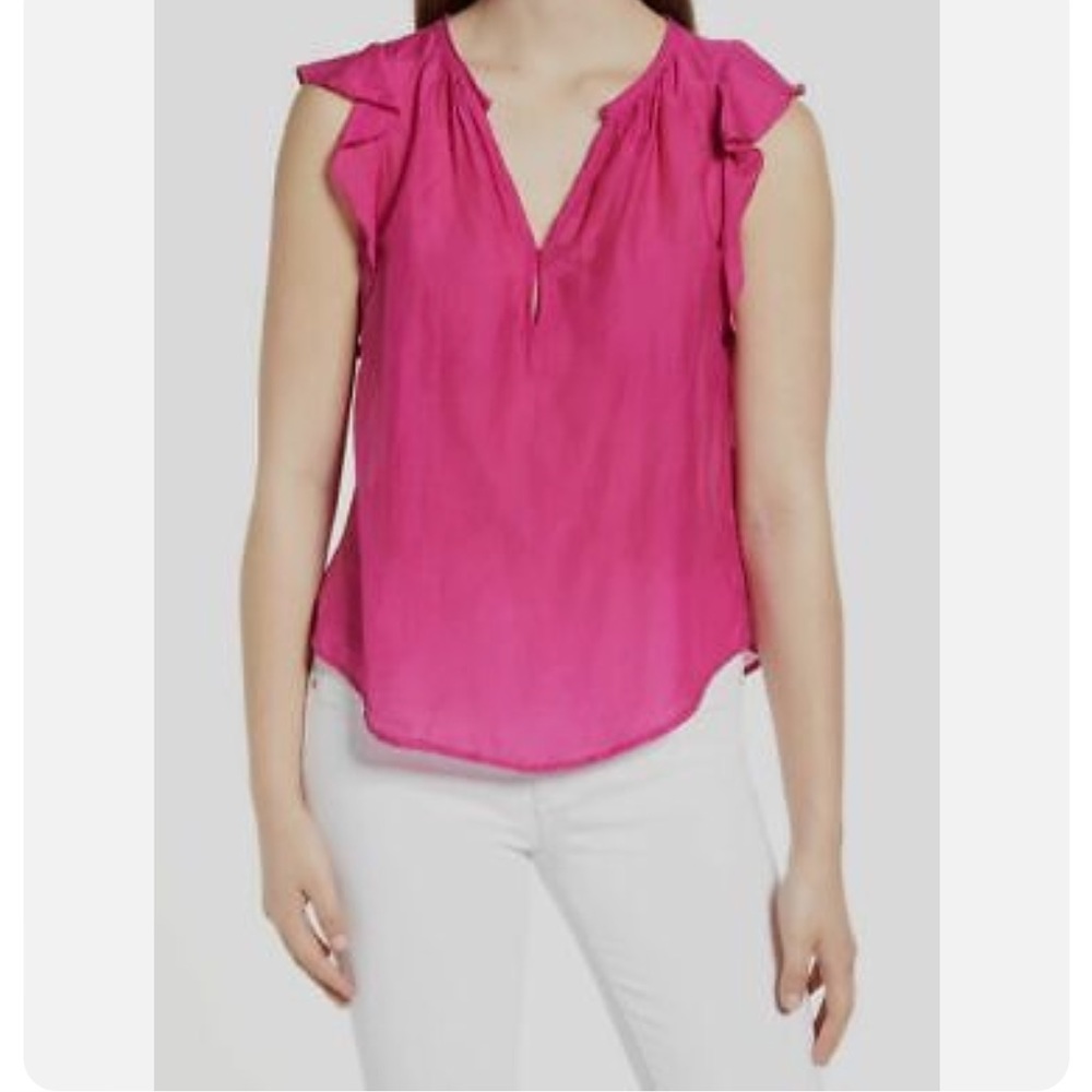 Velvet by Graham & Spencer Pink Ruffle Tank NWT